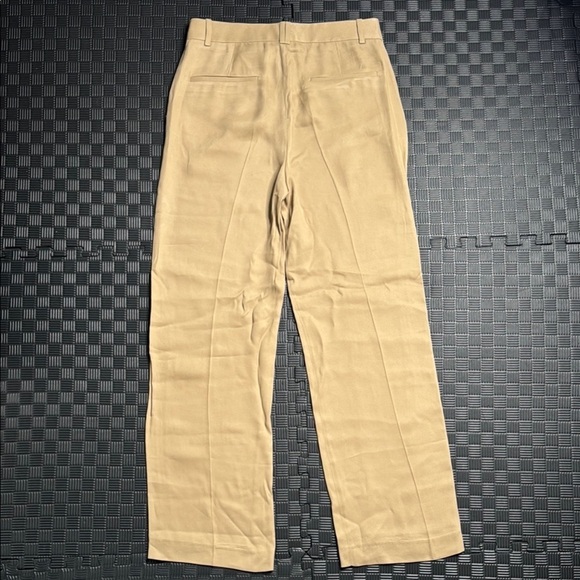 Zara Cream Straight Leg Pants Lightweight Linen Blend - Picture 3 of 6